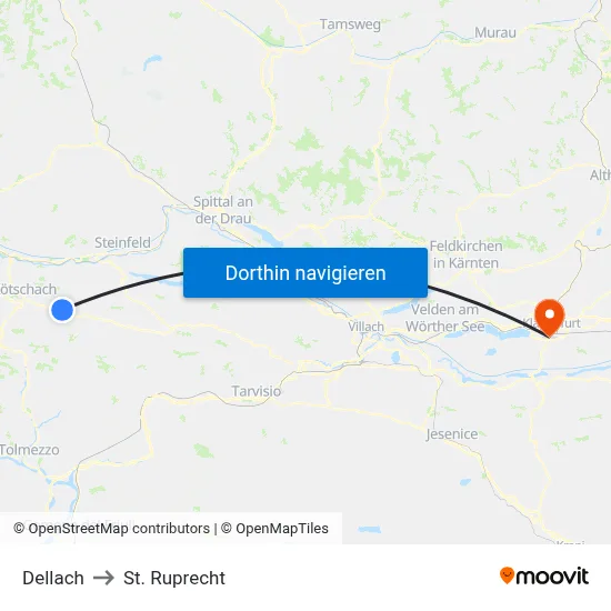 Dellach to St. Ruprecht map