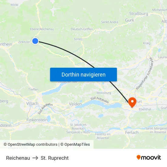 Reichenau to St. Ruprecht map