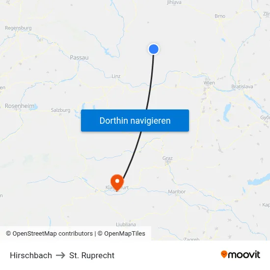 Hirschbach to St. Ruprecht map