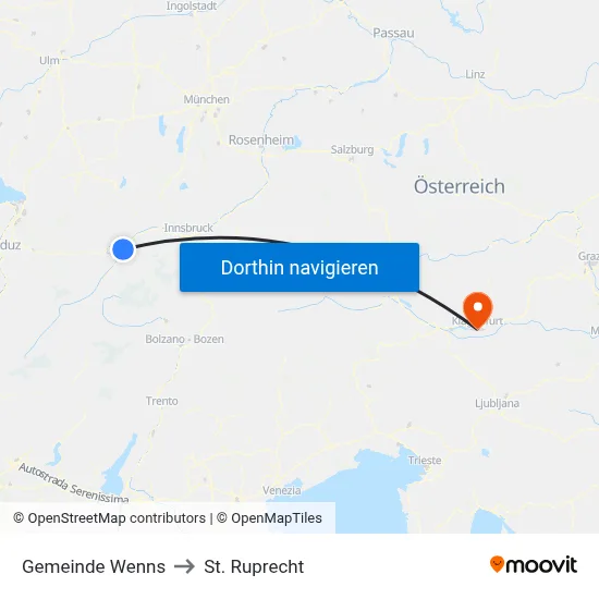 Gemeinde Wenns to St. Ruprecht map