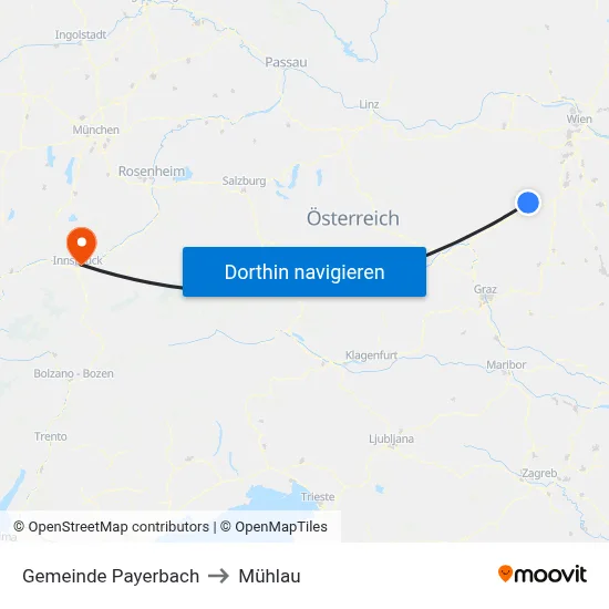 Gemeinde Payerbach to Mühlau map