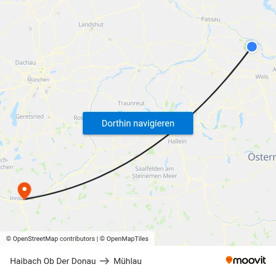 Haibach Ob Der Donau to Mühlau map