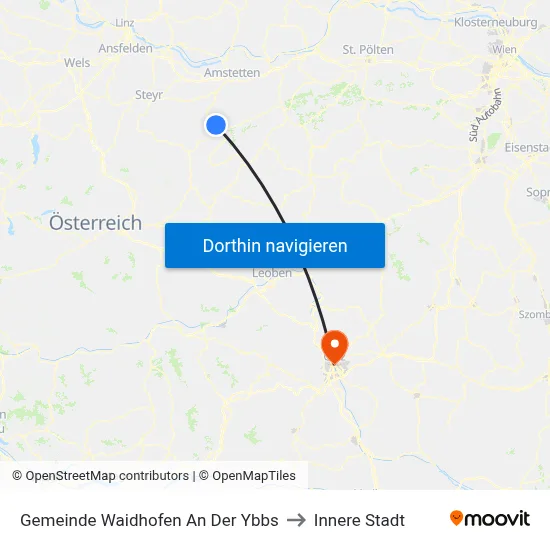 Gemeinde Waidhofen An Der Ybbs to Innere Stadt map