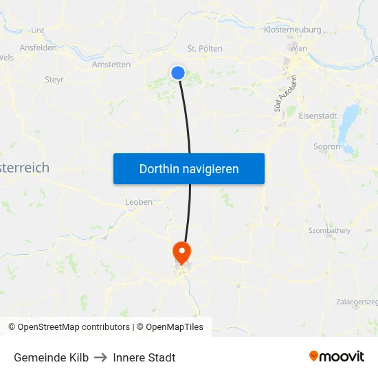 Gemeinde Kilb to Innere Stadt map