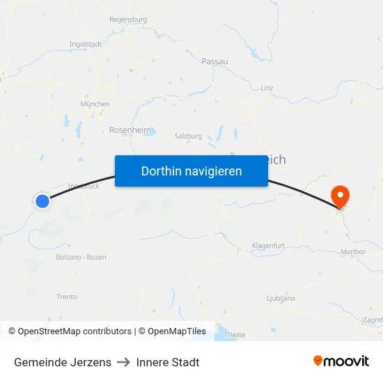 Gemeinde Jerzens to Innere Stadt map