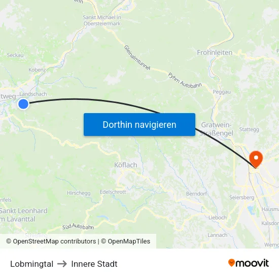 Lobmingtal to Innere Stadt map