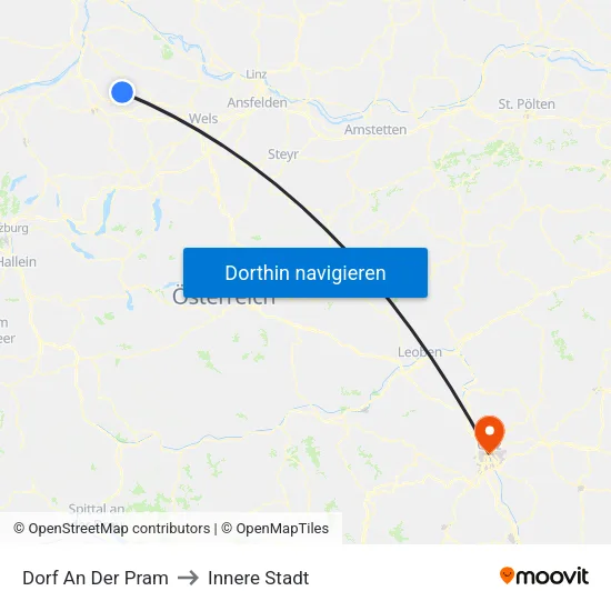 Dorf An Der Pram to Innere Stadt map