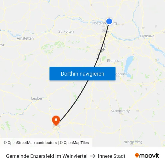 Gemeinde Enzersfeld Im Weinviertel to Innere Stadt map