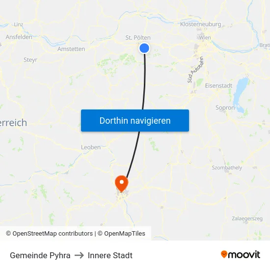 Gemeinde Pyhra to Innere Stadt map