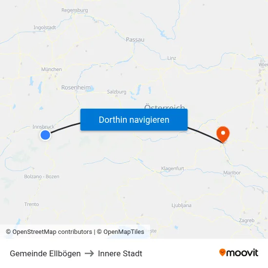 Gemeinde Ellbögen to Innere Stadt map