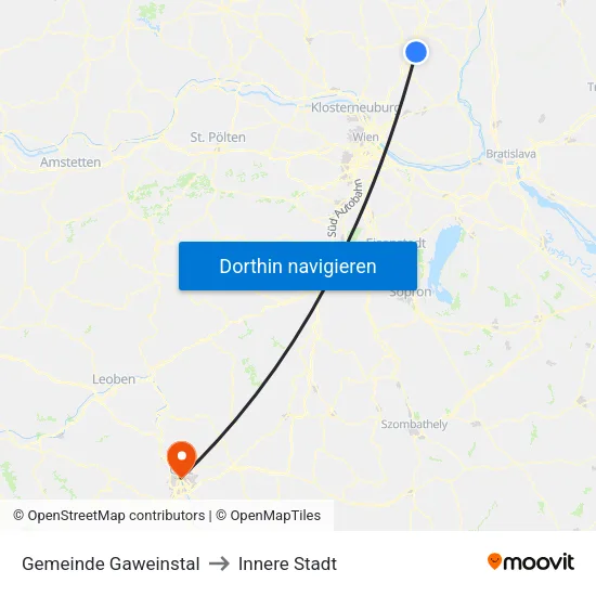 Gemeinde Gaweinstal to Innere Stadt map