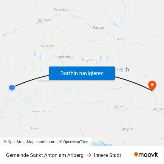 Gemeinde Sankt Anton am Arlberg to Innere Stadt map