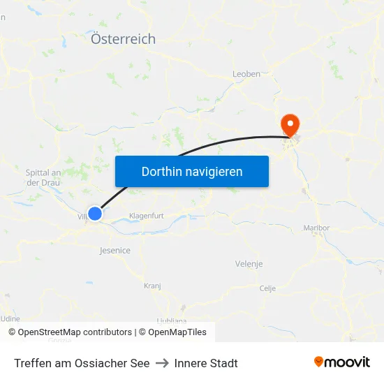 Treffen am Ossiacher See to Innere Stadt map