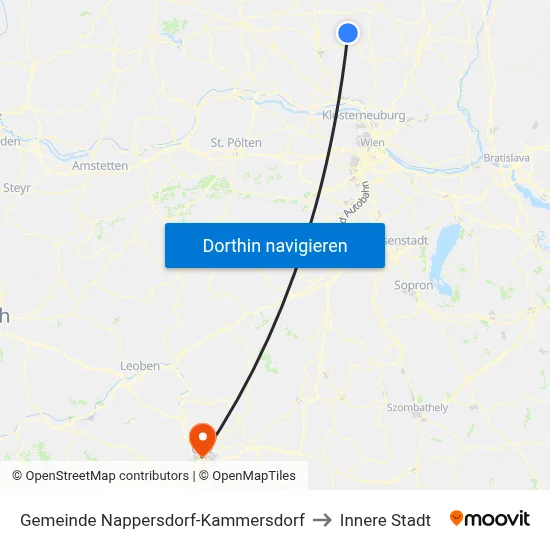 Gemeinde Nappersdorf-Kammersdorf to Innere Stadt map
