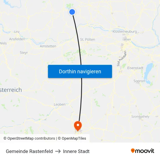 Gemeinde Rastenfeld to Innere Stadt map