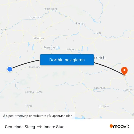Gemeinde Steeg to Innere Stadt map