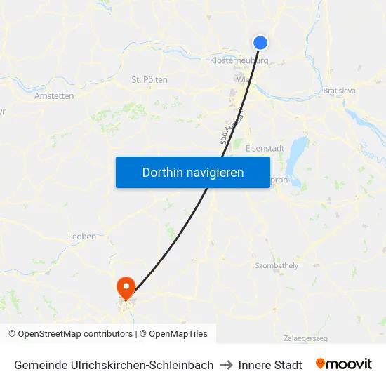 Gemeinde Ulrichskirchen-Schleinbach to Innere Stadt map