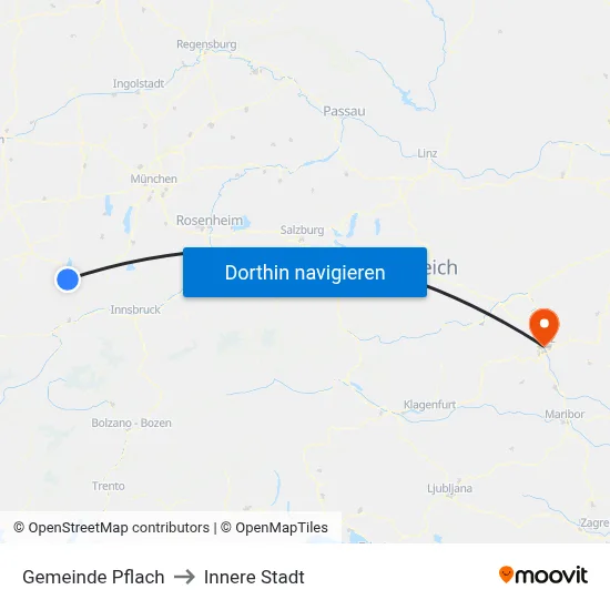Gemeinde Pflach to Innere Stadt map