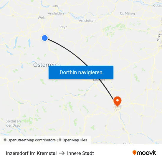 Inzersdorf Im Kremstal to Innere Stadt map