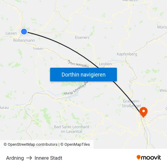 Ardning to Innere Stadt map