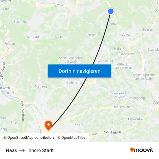 Naas to Innere Stadt map