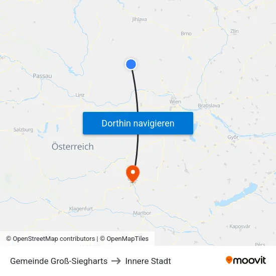 Gemeinde Groß-Siegharts to Innere Stadt map