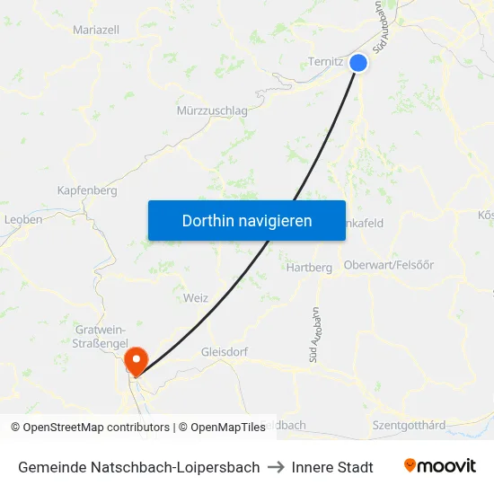 Gemeinde Natschbach-Loipersbach to Innere Stadt map