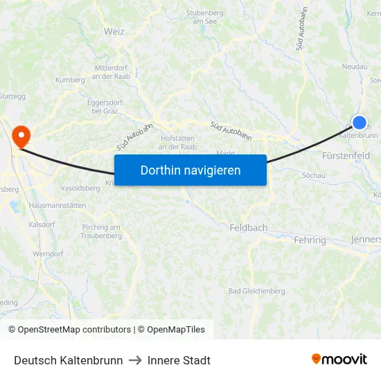 Deutsch Kaltenbrunn to Innere Stadt map