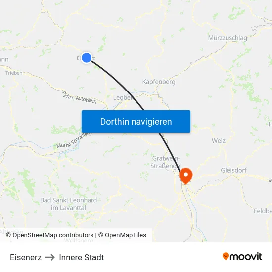 Eisenerz to Innere Stadt map