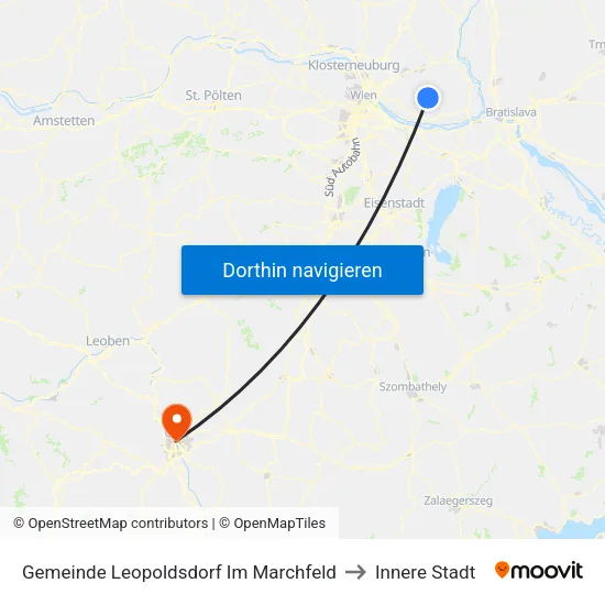 Gemeinde Leopoldsdorf Im Marchfeld to Innere Stadt map