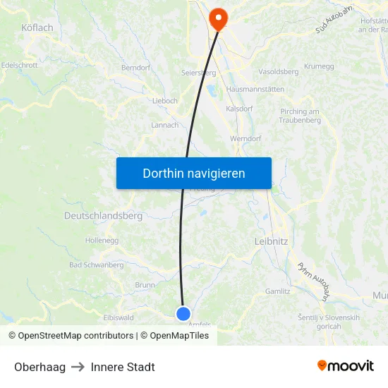 Oberhaag to Innere Stadt map