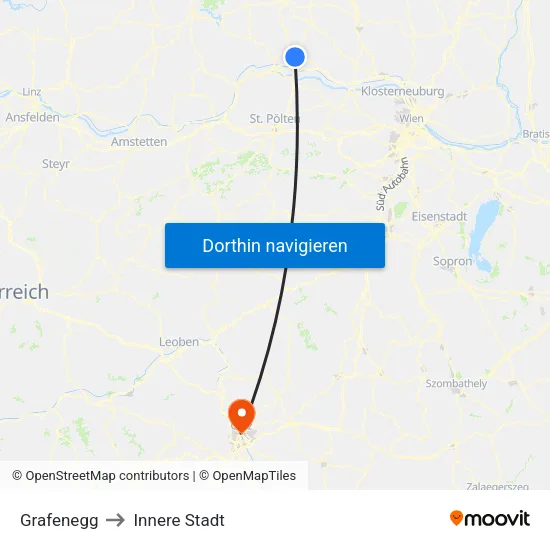 Grafenegg to Innere Stadt map