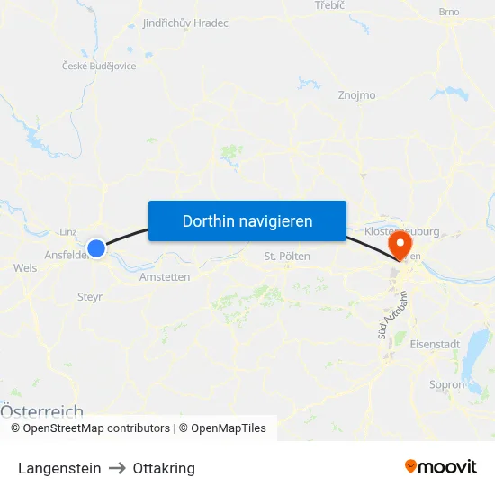 Langenstein to Ottakring map
