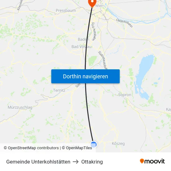 Gemeinde Unterkohlstätten to Ottakring map