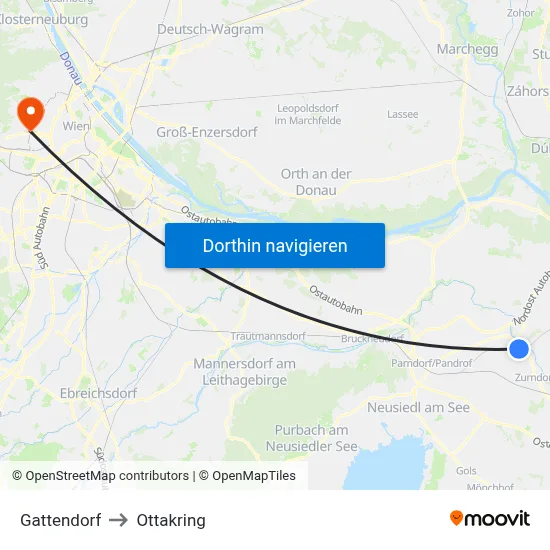 Gattendorf to Ottakring map