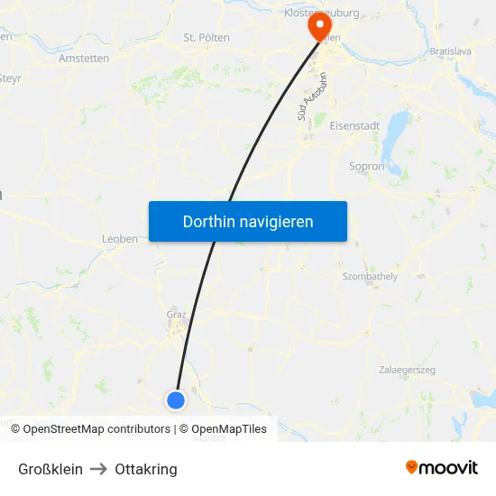 Großklein to Ottakring map