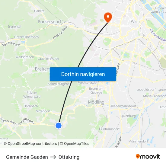 Gemeinde Gaaden to Ottakring map