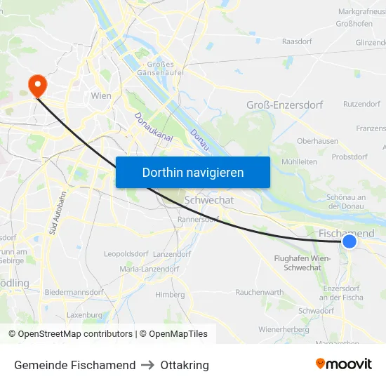 Gemeinde Fischamend to Ottakring map