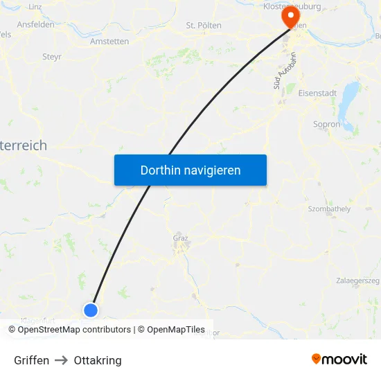 Griffen to Ottakring map