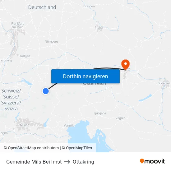 Gemeinde Mils Bei Imst to Ottakring map