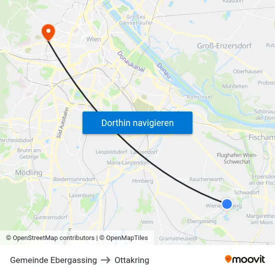 Gemeinde Ebergassing to Ottakring map