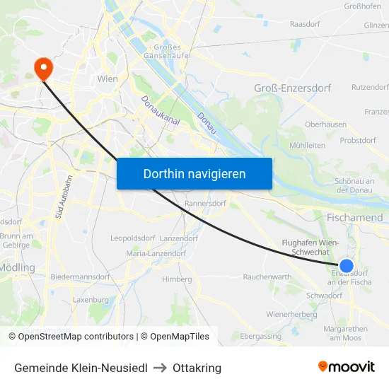 Gemeinde Klein-Neusiedl to Ottakring map