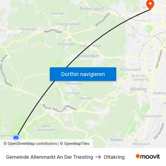 Gemeinde Altenmarkt An Der Triesting to Ottakring map