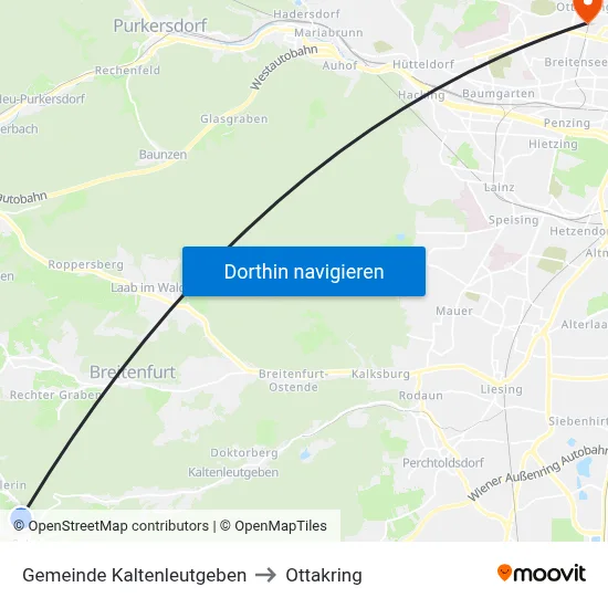 Gemeinde Kaltenleutgeben to Ottakring map