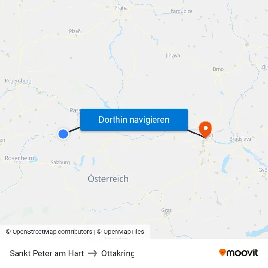 Sankt Peter am Hart to Ottakring map
