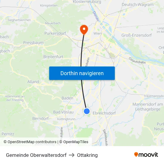 Gemeinde Oberwaltersdorf to Ottakring map