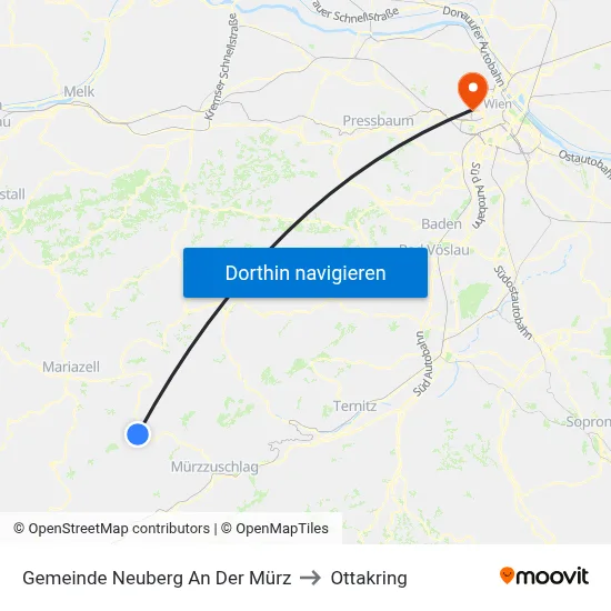Gemeinde Neuberg An Der Mürz to Ottakring map
