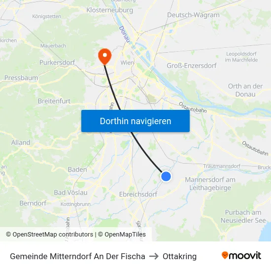 Gemeinde Mitterndorf An Der Fischa to Ottakring map
