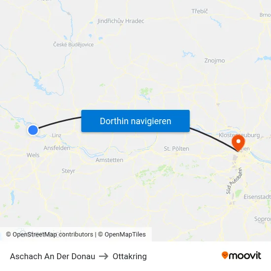 Aschach An Der Donau to Ottakring map