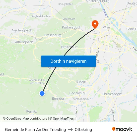 Gemeinde Furth An Der Triesting to Ottakring map